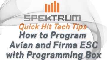 Spektrum Quick Hit Tech Tip - Programming Avian and Firma ESC with Programming Box