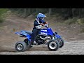 Yamaha banshee 350 wide open on a dirt road 2 stroke screaming headphones recommended