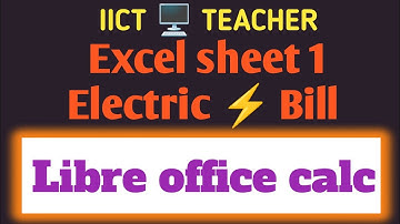 libre office calc my first 🥇 video. electric ⚡ Bill sheet 1