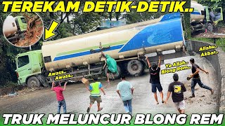 TEREKAM JELAS ‼️ Detik Detik Truk Rem Blong di Sitinjau Lauik, PKJR Panik Berlarian Mengganjal Truk