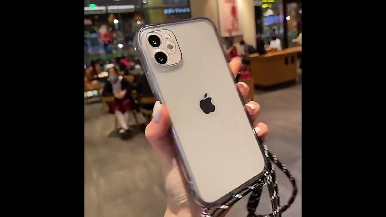 Crossbody Necklace Strap Cord Transparent Phone Case For iPhone
