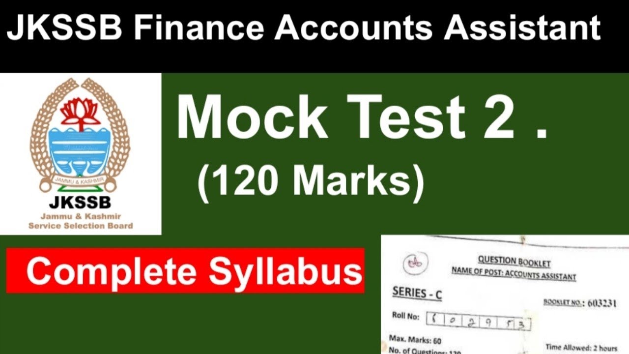 Mock Test 2 For FAA Finance Accounts Assistant JKSSB YouTube