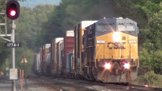HiDef: Warbonnets, BNSF, UP & More on CSX's Mohawk Sub, Amsterdam, NY. 9-12-14.