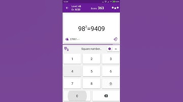 Math Tricks - Training mode - square numbers between 90 and 99 - level 045 (Number Keyboard)