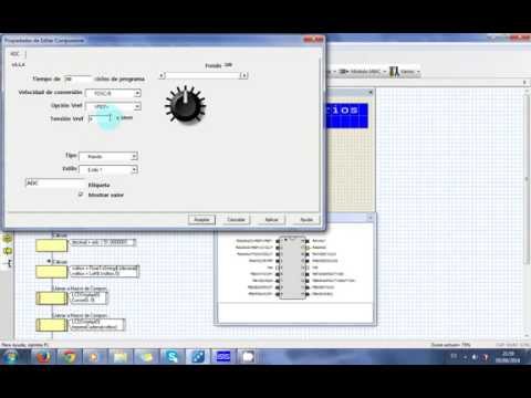 FLOWCODE - ADC 8 bits - AMPERIMETRO 5A - PIC - LCD - PARTE 1