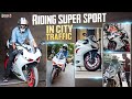 Riding super sport in city traffic  ducati panigale  hyderabad  2 brother vlogs