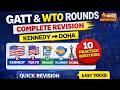 GATT &amp; WTO Rounds Complete Revision + 10 Practice Questions | Kennedy to Doha in 7 Minutes