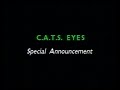 Important announcement made after an episode of Cats Eyes, ITV 1986.