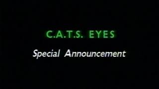 Important announcement made after an episode of Cats Eyes, ITV 1986.