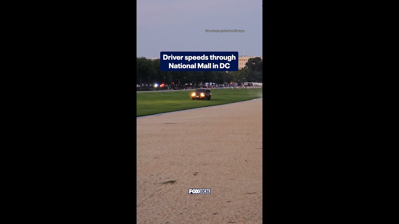 Driver speeds through National Mall in DC