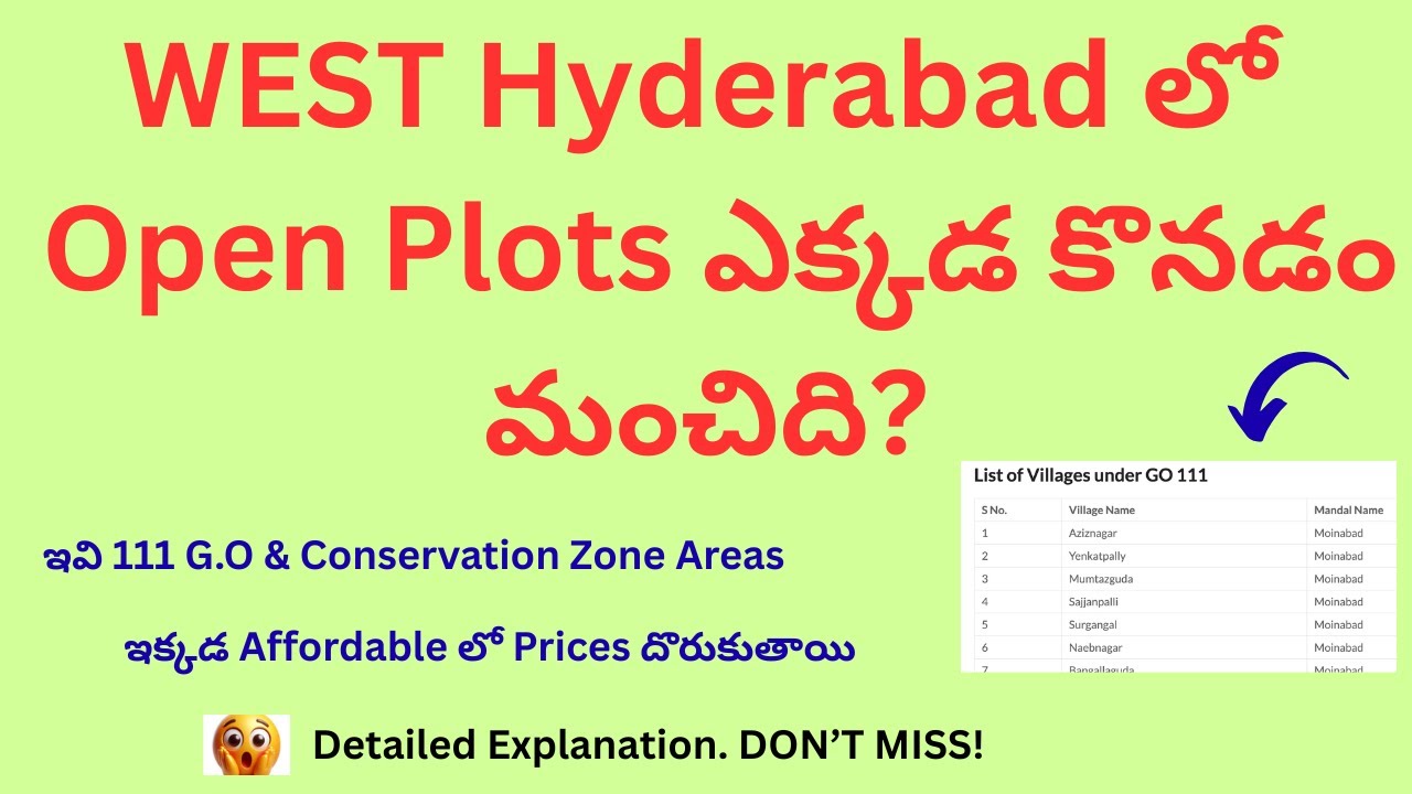 Best Places to Invest in Open Plots on West Side of Hyderabad | Safe & High Growth Areas