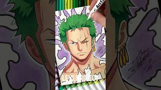 Drawing Zoro💚🔥/Stained Art🎨|| One Piece #drawinganime #art #shorts #zoro #luffy #onepiece