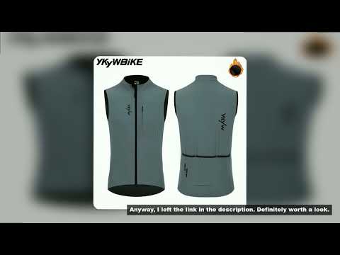 YKYWBIKE Men Cycling Gelit Thermal Fleece Bicycle Windbreaker Sleeveless Bike Vest Windproof Waterpr
