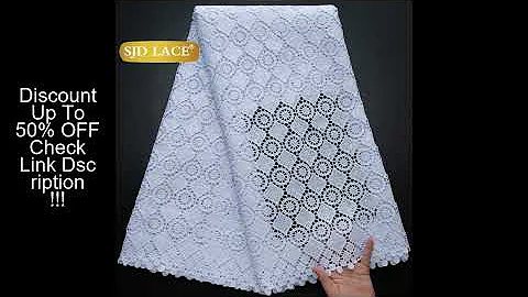 SJD LACE African Sequins Guipure Cord Lace Fabrics 5 Yards White 2025 New Nigerian Water Soluble Lac