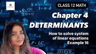 Class 12 Determinants – Solving system of linear equations, Example 16 | NCERT Ch 4