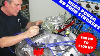 HOW TO MAKE BIG BLOCK FORD POWER PART 2! 514, 521 AND 557 CUBE BBF STROKERS. 7001,100 HP COMBOS!
