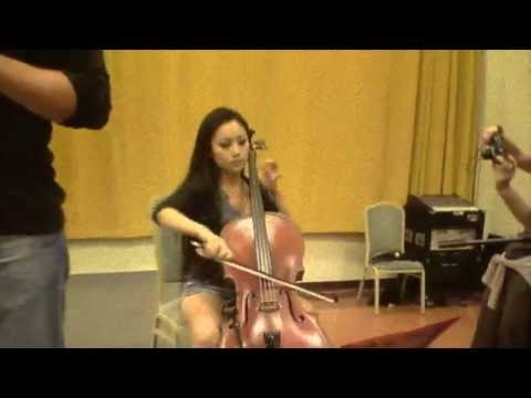 Tina Guo rehearsing with Leonardo De Bernardini an...