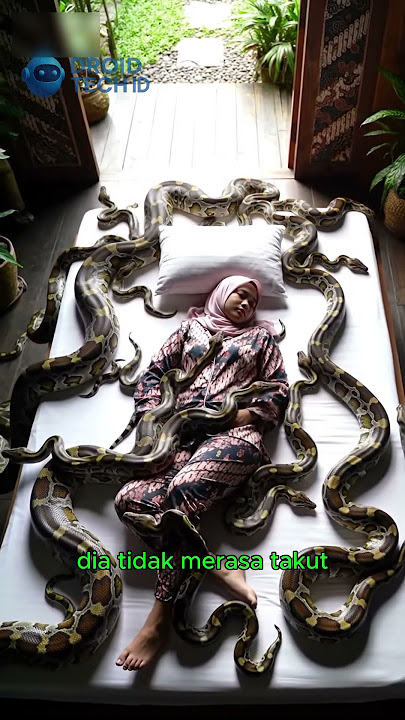Viral! Seorang Cewek Catik Terbiasa Tidur Bersama Ular Besar (Video AI)