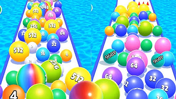 Satisfying mobile game - Merge Race 2048 - ball run 2048 gameplay max level part 1