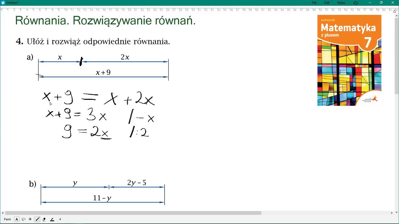 Sprawdzian Z Równań Klasa 7 zad. 4 str. 194 RÓWNANIA. Matematyka z plusem 7 - YouTube