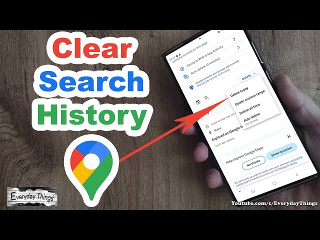 google maps how to delete recent searches on