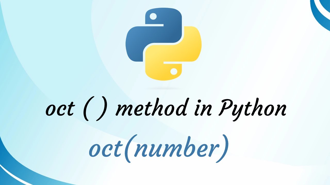 Python oct( ) method #pythonforbeginners #python - YouTube