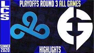 C9 vs EG Highlights ALL GAMES | LCS Playoffs Summer 2020 Round 3 | Cloud9 vs Evil Geniuses