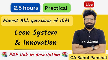 Lean system & Innovation CA Final FastTrack SCMPE by Rahul Panchal
