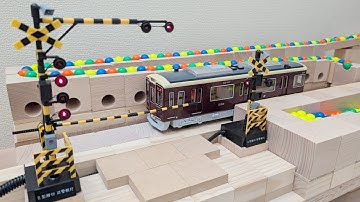 マーブルランレース☆阪急電車と踏切＋京浜東北線＋カラフルサークル＋トラック＋透明パイプの発射台＋キュボロ