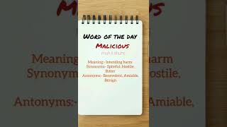 #malicious meaning #synonyms#antonyms