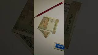Only 3D Drawing | Draw in hyper realistic 500 note 🤑 #note #drawing #shorts