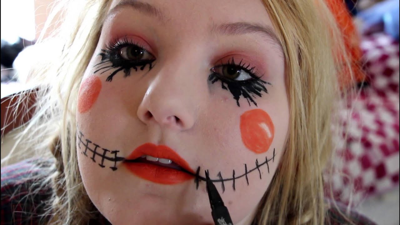 Scarecrow Halloween Tutorial DIY Makeup,Hair,Costume| INEXPENSIVE - YouTube