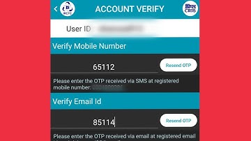 IRCTC Rail Connect Account Verify Process Phone Number & email id Verify