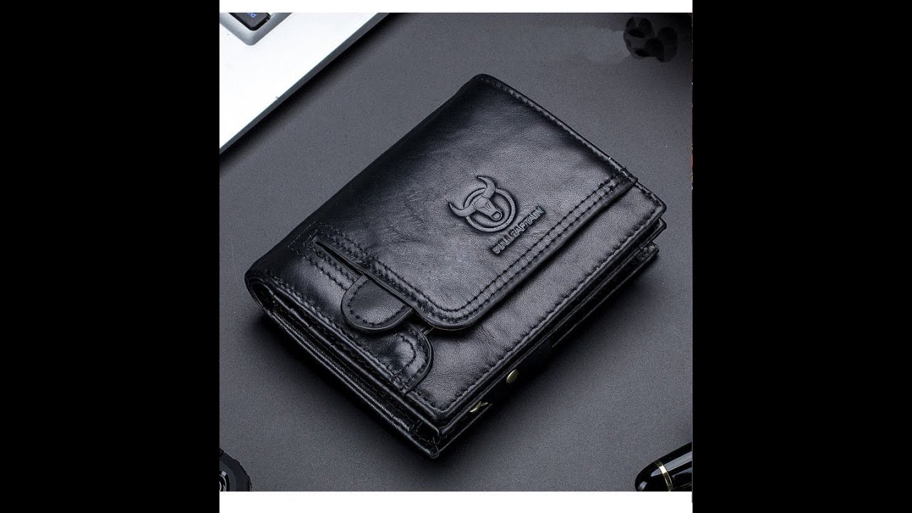 Original Black BullCaptain Men's RFID Real Genuine Leather Wallet gift ...
