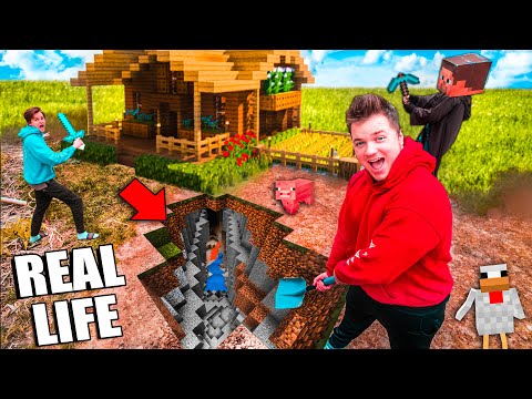 REAL LIFE MINECRAFT BOX FORT! We Built A Billionaire Mansion ⛏?