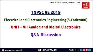 TNPSC CTSE 2026|EEE |TNPSC AE 2019 - Answers Discussion |UNIT - VII Analog &amp; Digital electronics