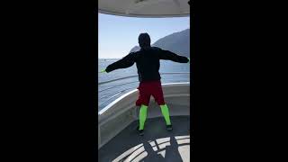 Soaring on a boat in Alaska