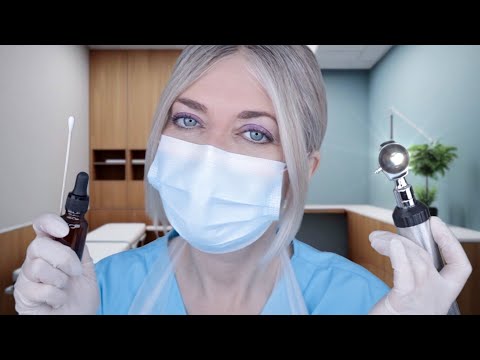 ASMR Ear Exam & Deep Ear Cleaning - Otoscope, Fizzy Drops, Picking, Air Puffs, Latex Gloves, Typing