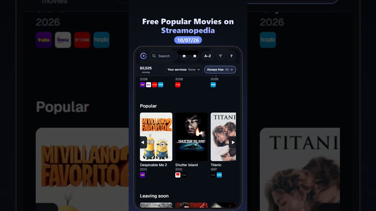 Popular Free Movies to Stream October 7, 2026