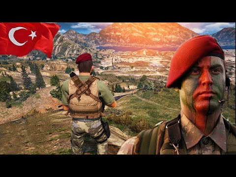 GTA 5  AMERİKA VS TÜRKİYE BÜYÜK SAVAŞ 400 TÜRK ASKERİ İLE AMERİKAN BÖLGESİNE SALDIRI