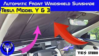 Tesla Model Y Juniper Automatic Front Windshield Sunshade | Easy Install & Review