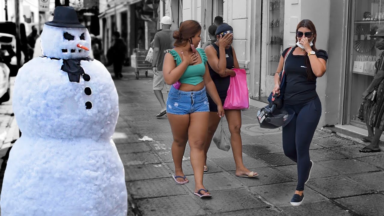 PEGADINHA - Boneco de Neve - Snowman prank