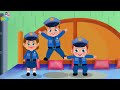 Five Little Police Jumping On The Bed | English Rhymes and Kids Songs