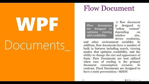 WPF Documents | Flow Documents-i | Documents in WPF