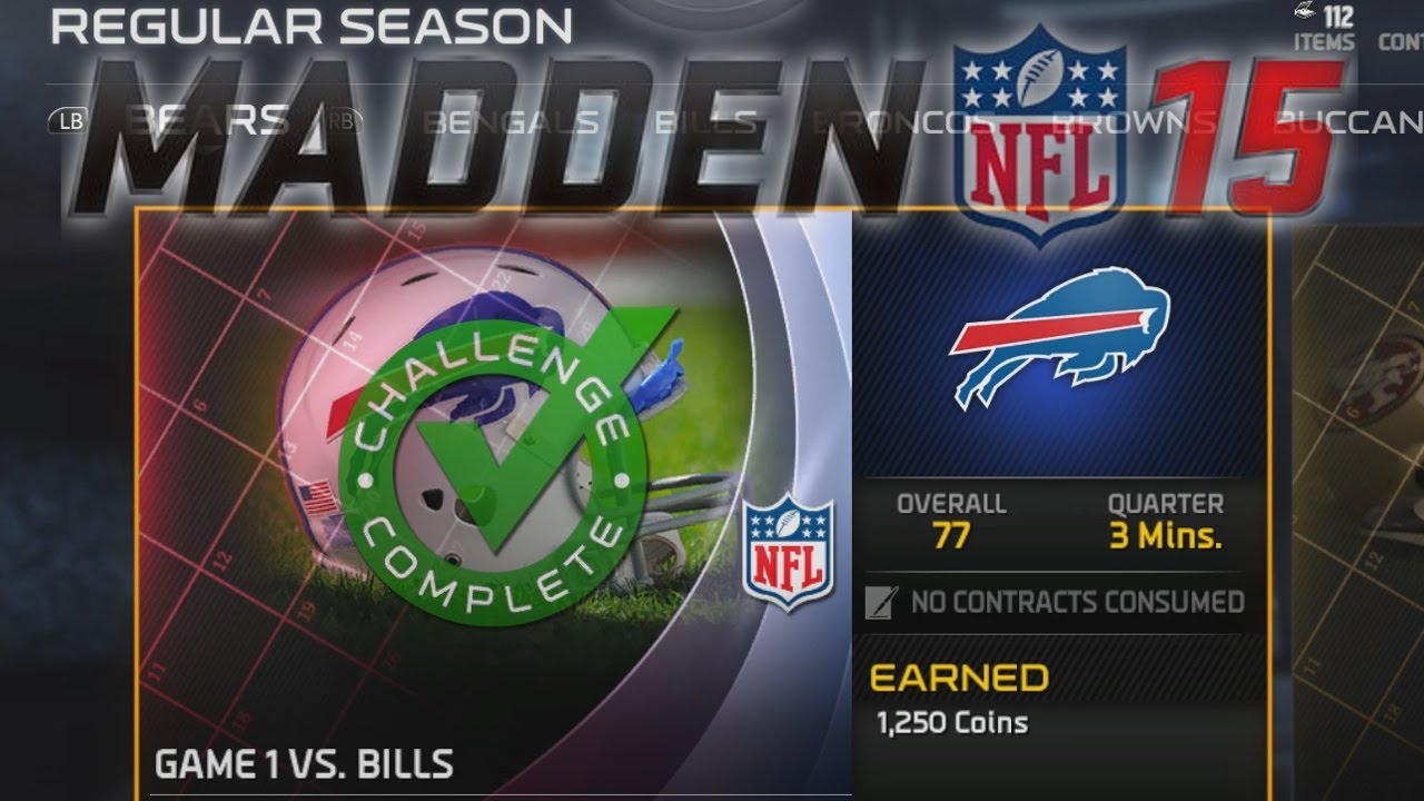 Madden NFL 15 - Madden Ultimate Team - MUT Solo Challenge - Regular Season Raiders vs Bills