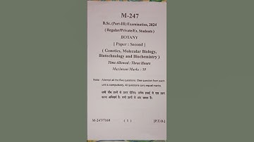 SURGUJA UNIVERSITY AMBIKAPUR BSC 3rd Year (Botany)-2nd paper 2024