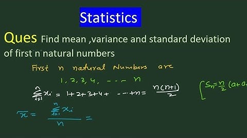 Find the mean variance and standard deviation of first n natural numbers | Statistics  Ex 15.2 Q 2