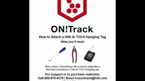 How to Attach a Hilti ON!Track AI T35-H Hanging Tag