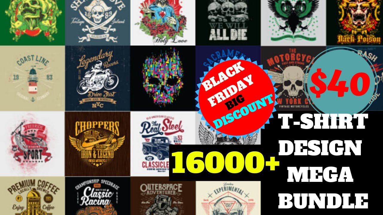 [BLACK FRIDAY OFFER ] 16000 vector t-shirt design mega bundle Very Cheap Price