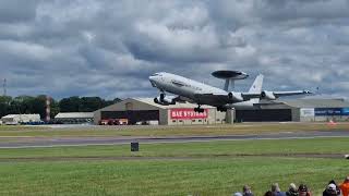 NATO Boeing E-3A Sentry LX-N90456 departs RIAT 2024 on 22/07/24